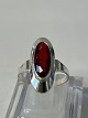 Silver Ladies Ring with Red Stonestamped 835SSize 56