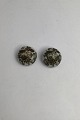Royal Copenhagen Porcelain Earrings Floral Motiv (Brown) (Clips)Measures Diam 2.3 cm (0.90 ...