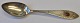 German silver spoon with decoration and glass, 19th century. With unknown master's mark. ...