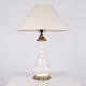 Lamp in White Opaline Glass with Red Pattern and Brass ...