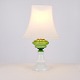 Table Lamp in Green and White Opaline Glass with Brass ...