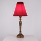 Table Lamp in Gilded Wood with Carvings and Original Red ...