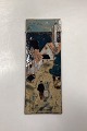 Nis Stougaard Ceramic Relief. Motif from Svaneke, Bornholm in glazed stoneware. Measures 13.3 ...