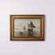 Marine Painting with Three Sailing Ships near Kronborg ...