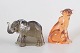 Paul Hoff for Kosta Boda, set of two glass figurines.
