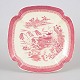 Copeland England Stoke-on-Trent, faience dish.Square faience dish with oriental-inspired ...