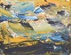 Batte Sahlin, oil on board, listed Swedish visual artist.Abstract expressive composition ...
