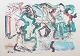 Henrik Have, colour lithograph, listed Danish visual artist.Expressive abstract composition ...