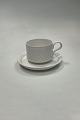 Bing and Grondahl/Kronjyden Stonware White Cordial Coffee Cup and Saucer No 305. Cup measures 6 ...