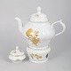 Rosenthal Classic Rose teapot, heater/warmer, and sugar bowl.Elegant porcelain service in ...