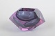 Murano art glass bowl, faceted.Decorative hand-blown art glass bowl with geometric faceted ...