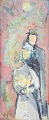William Hansen, oil on board, listed Danish artist.Expressive figurative depiction of a ...
