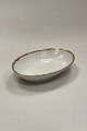 Bing and Grondahl Hostrup Oval Cake Plate No. 38White colored with gold rimLength 18.5 cm / ...