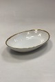 Bing and Grondahl Hostrup Oval Cake Plate No. 39White colored with gold rimLength 23 cm / ...