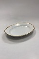 Bing and Grondahl Hostrup Oval Serving Plate No. 18White colored with gold rimLength 25,5 cm ...