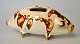Pig saving glazed earthenware, 19th century. Denmark. Light yellowish and brown. On four legs. ...