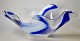 Dam, Steffen (1961 - ) Denmark: Unique glass bowl. Made of clear glass with blue and white. With ...