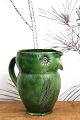 Old "Lillerod" owl jug in glazed earthenware in fine green glaze...