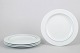 Grethe Meyer for Royal Copenhagen, set of four dinner plates.White porcelain from the Blue ...
