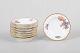 Royal Copenhagen Saxon Flower, set of eight butter pads or caviar dishes.Decorated porcelain ...