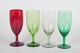 Monica Bratt for Reijmyre, set of four wine glasses.Four mouth-blown art glass wine glasses ...