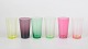 Monica Bratt for Reijmyre, set of six drinking glasses.Six mouth-blown art glass drinking ...