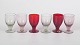 Monica Bratt for Reijmyre, set of six schnapps glasses.Six mouth-blown art glass schnapps ...