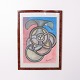 Print featuring a modern abstract motif in pink, blue and grey tones. The work is signed and ...