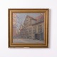 Oil painting on canvas depicting an older building. The artwork is dated 1916 and mounted in a ...