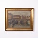 Oil painting on canvas depicting Copenhagen from around the 1930s. The painting shows an urban ...