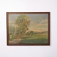 Oil painting on canvas depicting a landscape by Edith Bowall, dated 1944. The artwork is signed ...