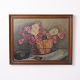 Oil painting on canvas depicting flowers, signed and dated 1922. The artwork is executed as a ...