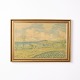 Decorative painting executed on panel featuring a scenic landscape motif. The artwork is ...