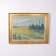 Decorative painting on canvas depicting a scenic landscape. The artwork is dated 1969 and ...