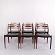 Set of 6 N.O. Møller model 78 dining chairs in rosewood by J.L. Møllers Møbelfabrik. Danish ...