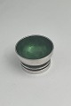 Georg Jensen Sterling Silver Pyramid Saltcellar No 632 (Green enamel) Measures  4.1 cm(1 39/64 in)