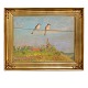 Johannes Larsen, 1867-1961, oil on canvasDanish landscape at Kerteminde signed and dated ...