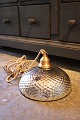 Rare, large antique 19th century ceiling lamp in waffled Mercury Glass.Dia.: 25cm...