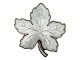 MEKA sterling silver with enamel, leaf brooch with white enamel in a heavy ...