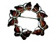Volmer Bahner & Co sterling silver, small brooch with red enamel butterflies.Hallmarked "VB ...
