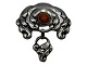 Large Danish silver Art Nouveau brooch with amber from 1900-1910.Hallmarked "830S" and ...