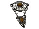 Large Bernhard Hertz silver Art Nouveau brooch with amber from 1900-1910.Hallmarked "B.H. ...