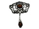 Large William Fuglede silver art Nouveau brooch with amber from approx. 1907 to 1920.Stamped ...