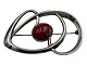David Andersen Norway sterling silver, modern brooch with reg thulite stone in a heavy ...