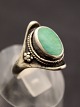 Sterling silver ring size 50 with green stone item no. 639723