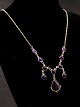 Sterling silver vintage necklace with amethysts item no. 639742