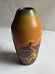 Ceramic vase from Peter Ipsens Enke factory in Copenhagen. Decorated with mushrooms in relief. ...