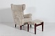 Fritz Hansen A/SWing back lounge chairs with stool model FH8023 upholstered with ...