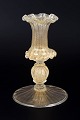 Murano candlestick.Elegant hand-blown glass candlestick from Murano with a decorative ...