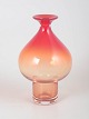 Scandinavian art glass vase.Elegant hand-blown art glass vase with a soft baluster form and ...